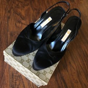 Vintage Gucci Satin Slingbacks 38.5 with box!!!